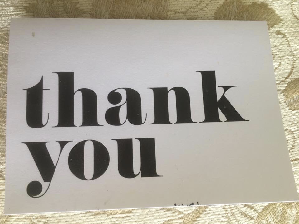 Pic of thank you note